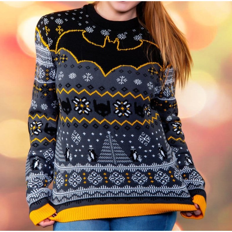 Batman Christmas Sweater Penguin Size M