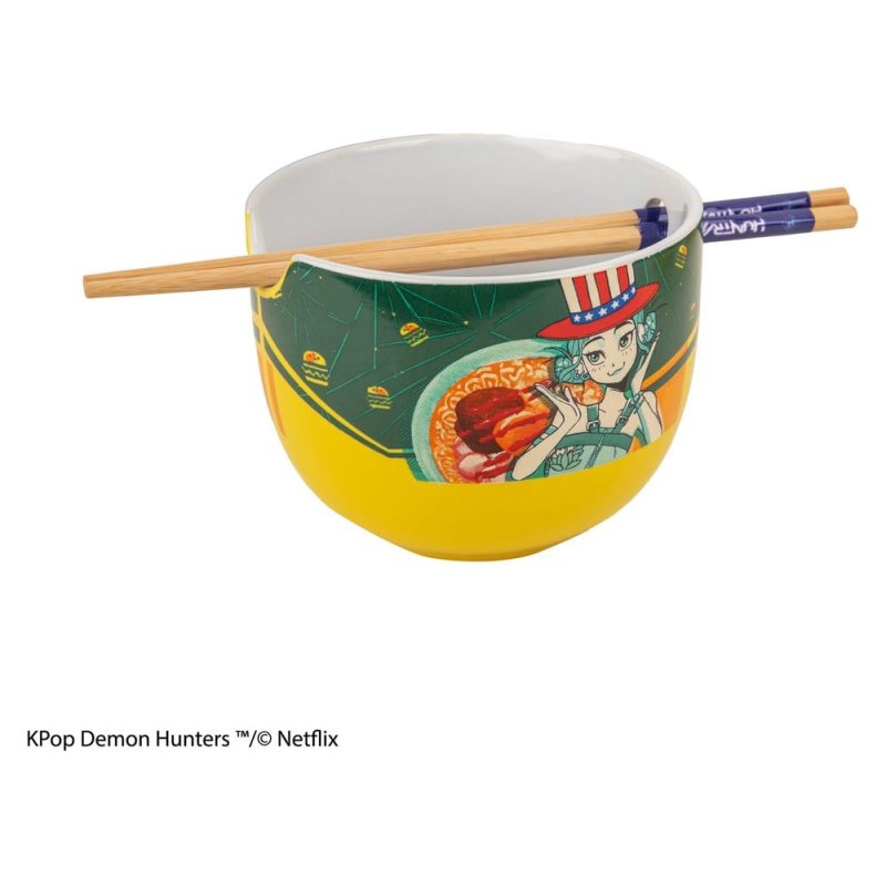 KPop Demon Hunters Ramen Bowl with Chopsticks Zoey Hamburger