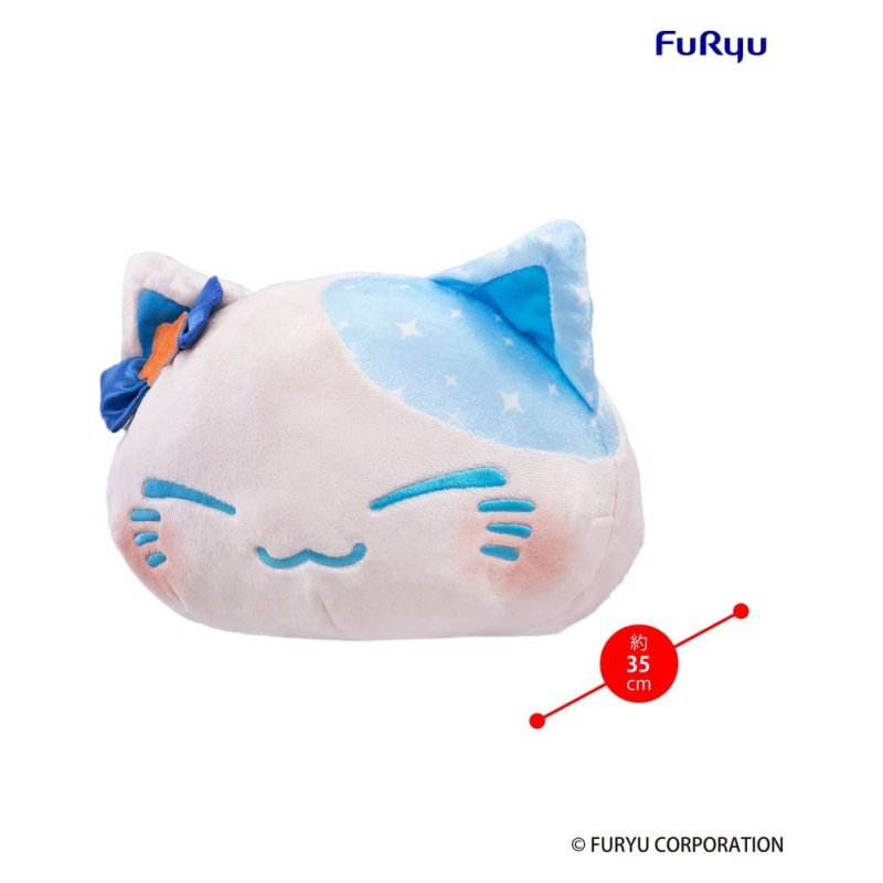 Nemuneko Cat Big Plush Figure Blue 35 cm