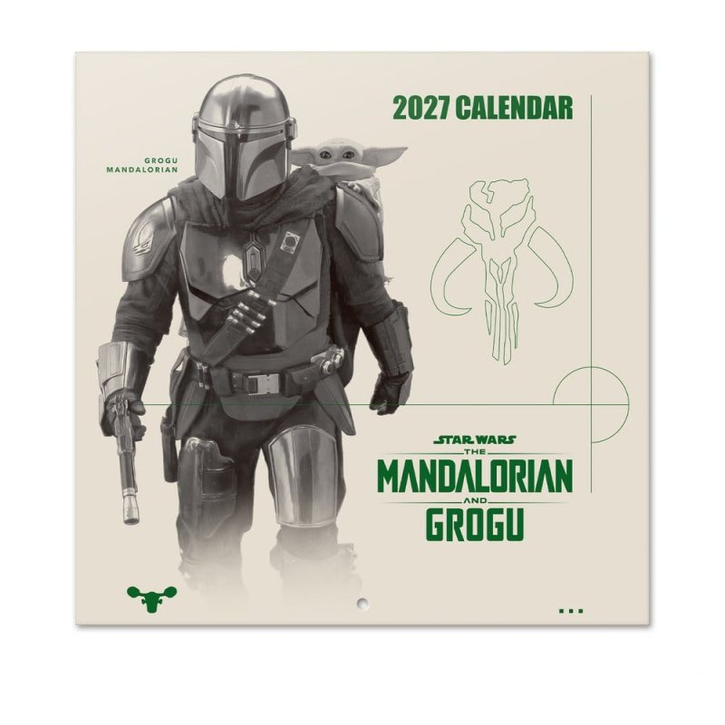 Star Wars The Mandalorian and Grogu 2027 Wall Calendar 30 x 30 cm
