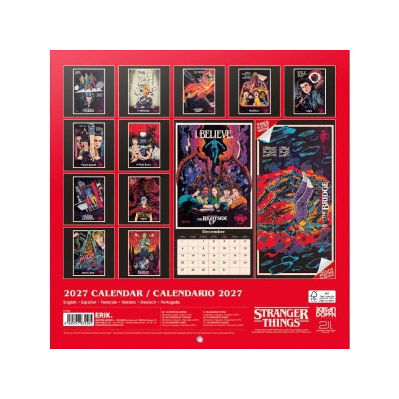 Stranger Things Wall Calendar 2027 30 x 30 cm