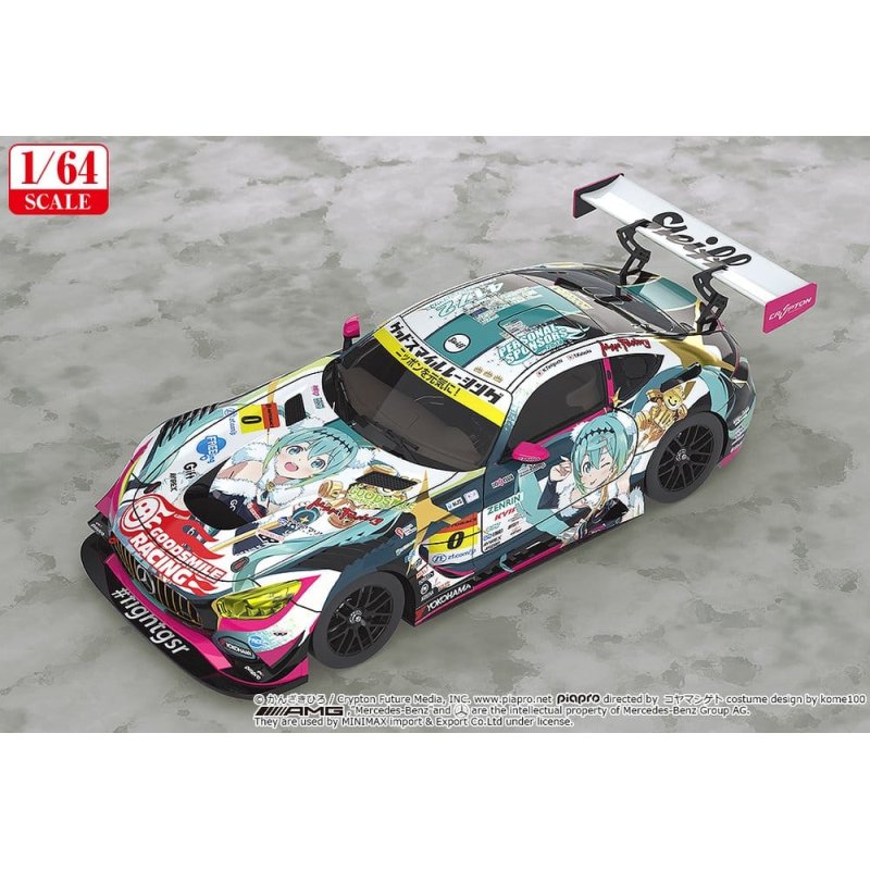 Hatsune Miku GT Project Vehicle 1/64 Good Smile Hatsune Miku AMG 2018 SUPER GT Ver. 7 cm