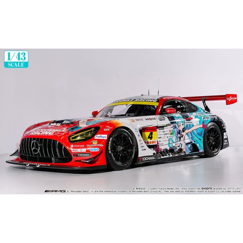 Hatsune Miku Good Smile Vehicle 1/43 AMG 2026 Season Opening Ver. 11 x 3 cm