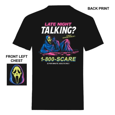 Scream T-Shirt Ghost Face Late Night Talking Size L