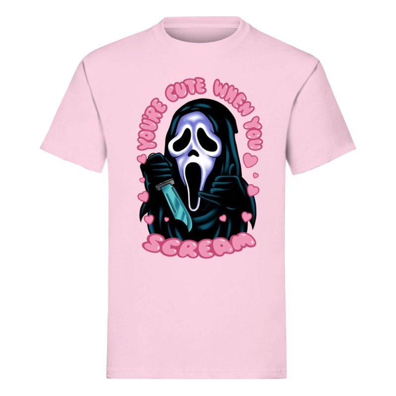 Scream T-Shirt Ghost Face You're Cute when you Scream Size M