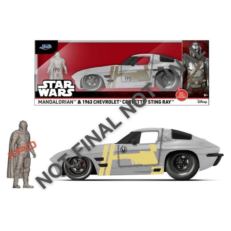 Star Wars Diecast Model 1:24 Mandalorian Chevrolet Corvette Sting Ray 1963