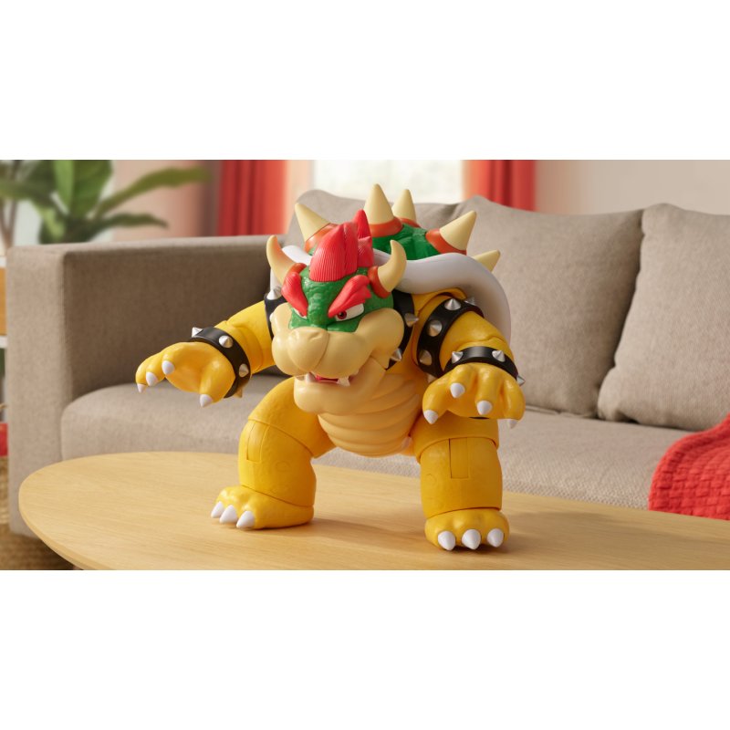 Super Mario Big Bad Bowser 12" / 30cm Feature Action Figure, Officially Licensed by , Interactive Figure, Light and