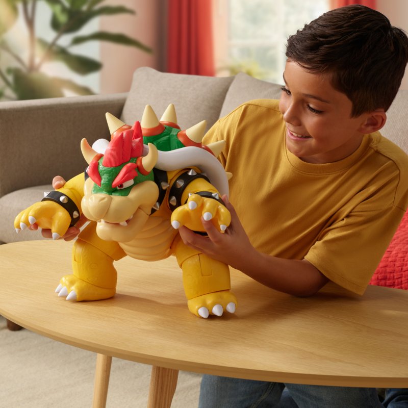 Super Mario Big Bad Bowser 12" / 30cm Feature Action Figure, Officially Licensed by , Interactive Figure, Light and