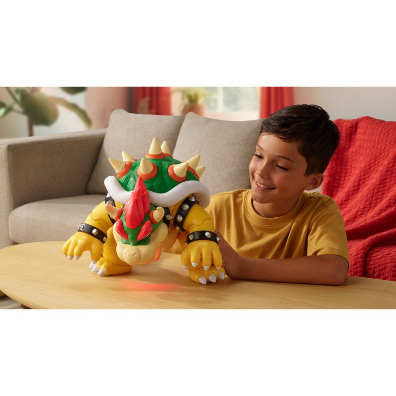 Super Mario Big Bad Bowser 12" / 30cm Feature Action Figure, Officially Licensed by , Interactive Figure, Light and