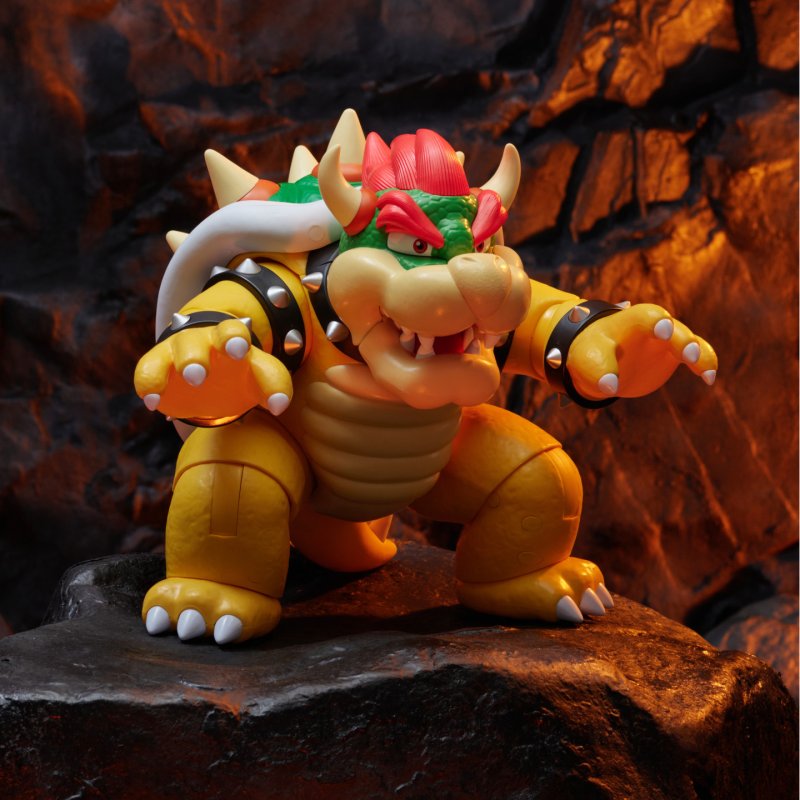 Super Mario Big Bad Bowser 12" / 30cm Feature Action Figure, Officially Licensed by , Interactive Figure, Light and
