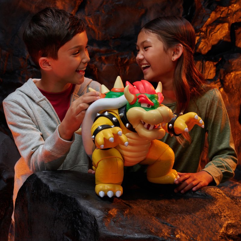 Super Mario Big Bad Bowser 12" / 30cm Feature Action Figure, Officially Licensed by , Interactive Figure, Light and