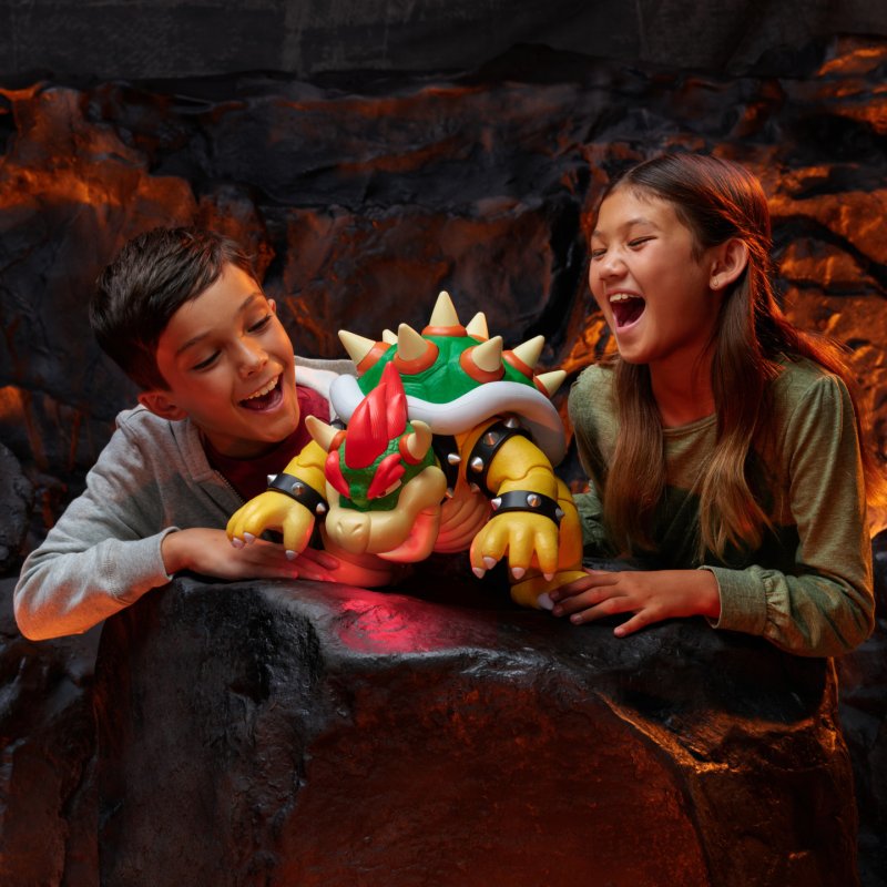 Super Mario Big Bad Bowser 12" / 30cm Feature Action Figure, Officially Licensed by , Interactive Figure, Light and