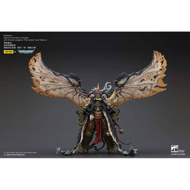 Warhammer 40k Action Figure 1/18 Mortarion Daemon Primarch of Nurgle with Ancient weapons The Lantern and Silence 21 cm