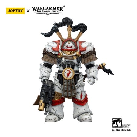 Warhammer 40,000 Action Figure White Scars Legion Praetor in Cataphractii Terminator Armour with Cyber Hawk Chogorian