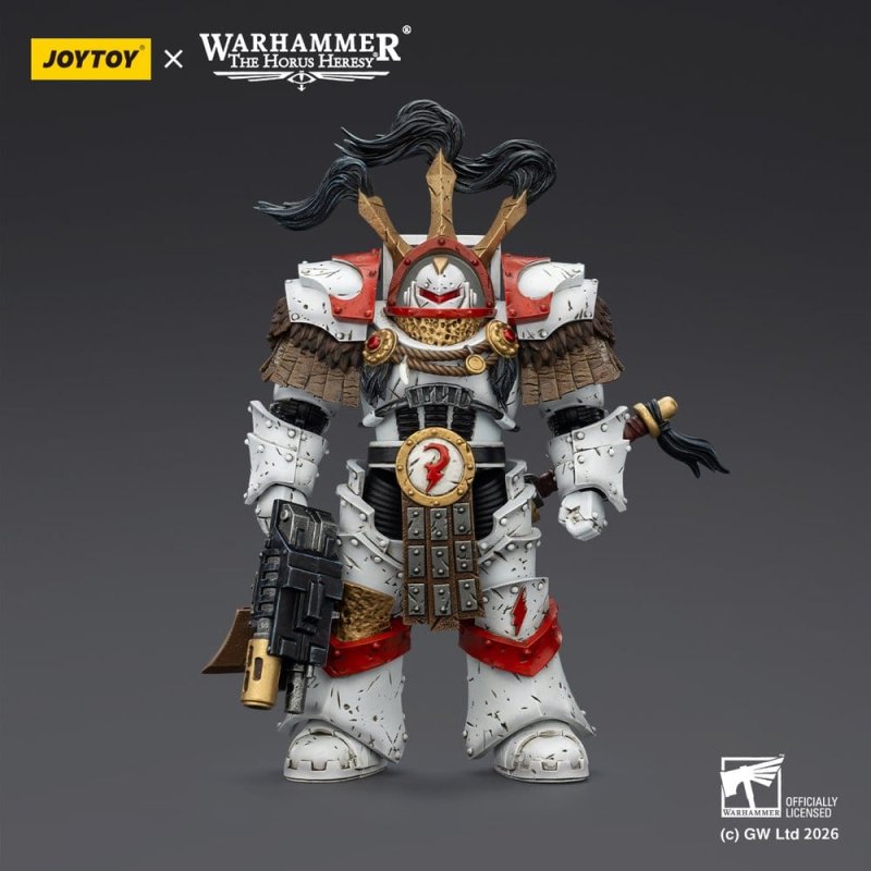 Warhammer 40,000 Action Figure White Scars Legion Praetor in Cataphractii Terminator Armour with Cyber Hawk Chogorian