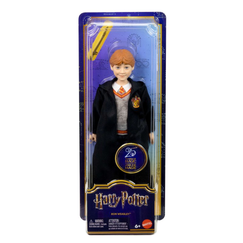 Harry Potter Ron Weasley Fashion Doll in Signature Hogwarts Uniform With Wand Accessory, Inspired By The Movie