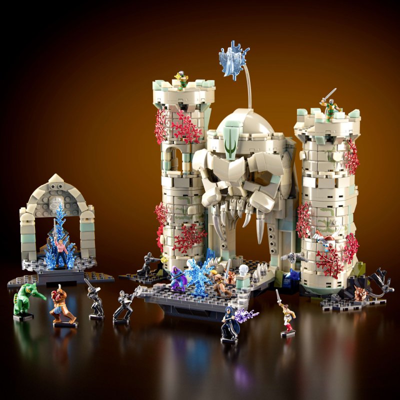 Mattel Brick Shop Masters of the Universe Battle of Castle Grayskull Building Toy Kit (867 Pieces), for Collectors