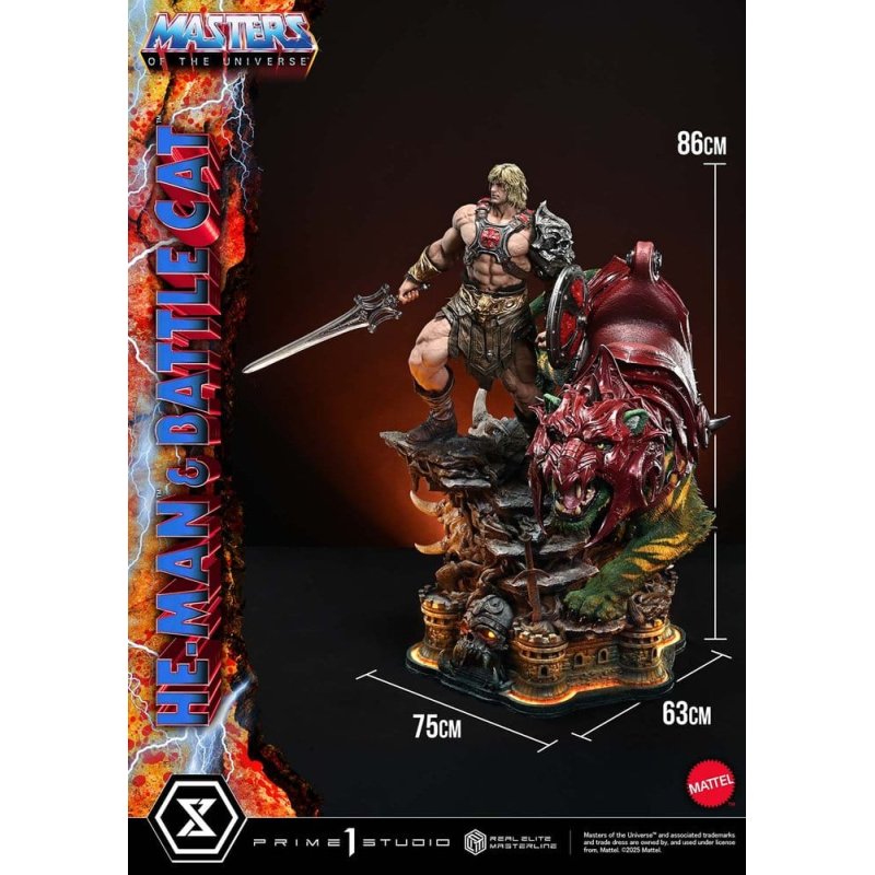 Masters of the Universe Real Elite Masterline Series Statue 1/4 He-Man & Battle Cat 86 cm