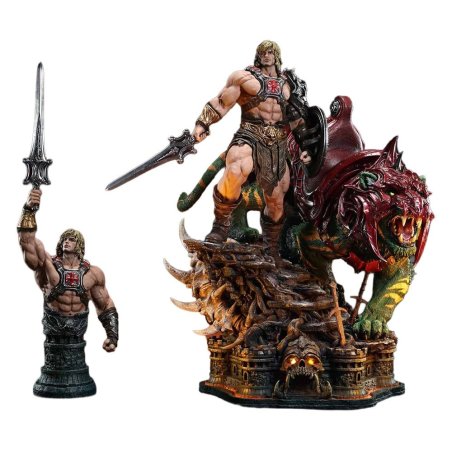 Masters of the Universe Real Elite Masterline Series Statue 1/4 He-Man & Battle Cat Ultimate Version 86 cm