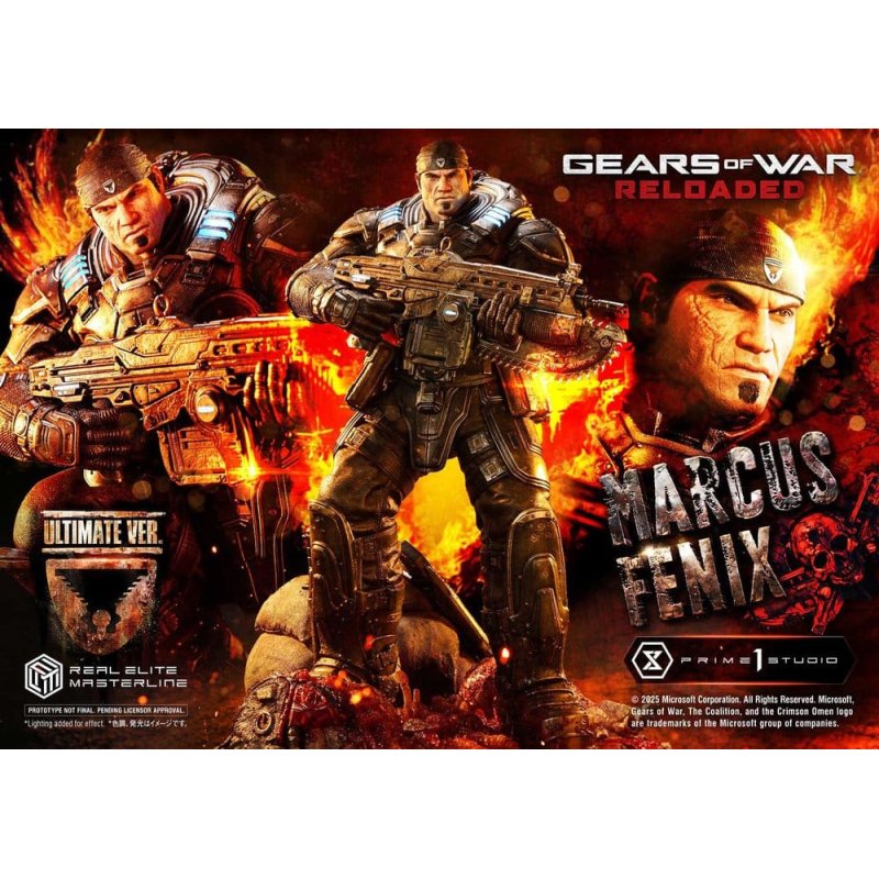 Gears of War: Reloaded Real Elite Masterline Series Statue 1/3 Marcus Fenix Ultimate Bonus Version 97 cm