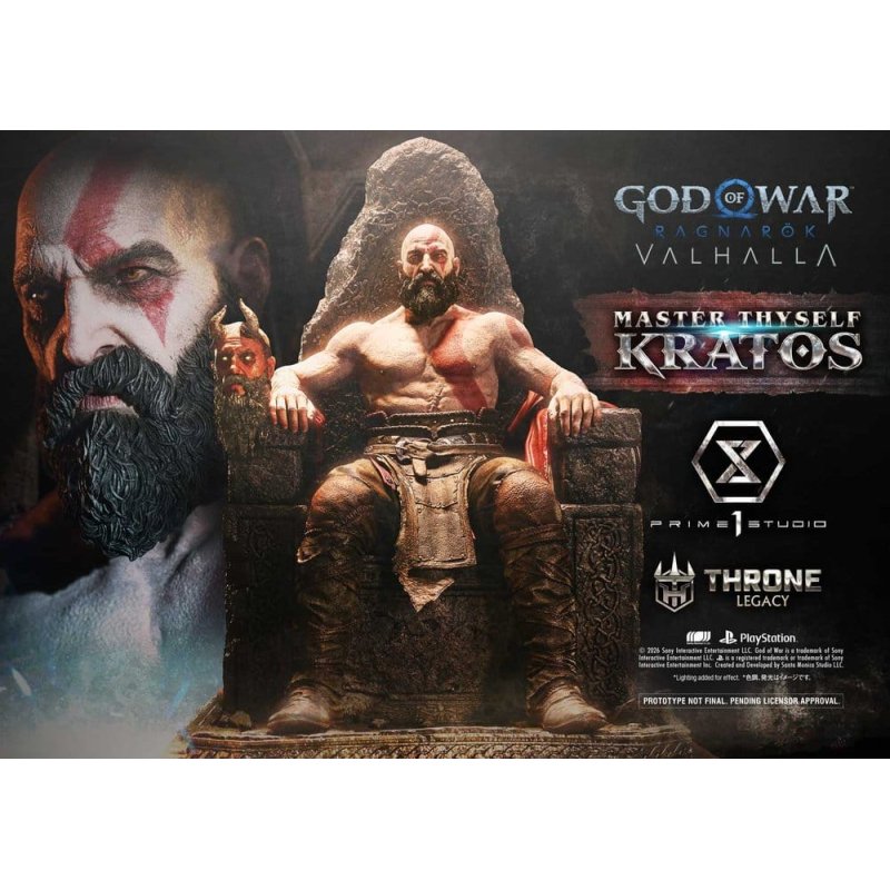 Throne Legacy God of War Series Statue 1/3 Ragnarok Master Thyself Kratos 67 cm