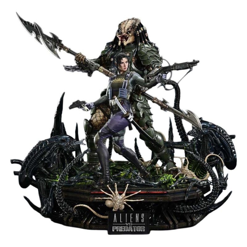 Aliens vs. Predator (Comic) Ultimate Premium Masterline Statue 1/4 Machiko & Broken Tusk Predator 79 cm