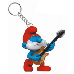 The Smurfs Keychain Papa Smurf with Guitar