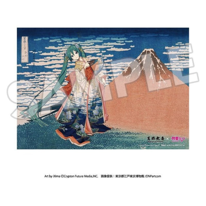 Katsushika Hokusai x Hatsune Miku Acrylic Panel Thirty-six Views of Mount Fuji Fine Wind, Clear Morning 30 cm