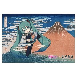 Hatsune Miku x Katsushika Hokusai iXima Postcard Fine Wind, Clear Morning (Chibi Character) (10)