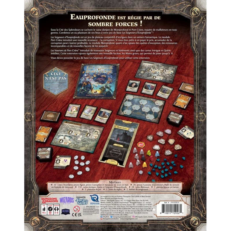 Dungeons & Dragons Board Game Lords of Waterdeep: Scoundrels of Skullport Expansion *French Version*