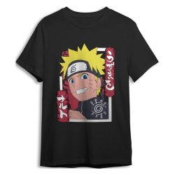 Naruto Shippuden T-Shirt Smile Black Size M