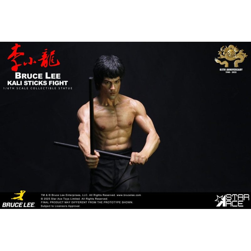 Enter the Dragon Movie Statue 1/6 Bruce Lee Kali Sticks Fight Normal Basement Version 30 cm