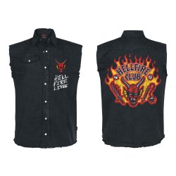 Stranger Things Work Shirt Hellfire Distressed Size S