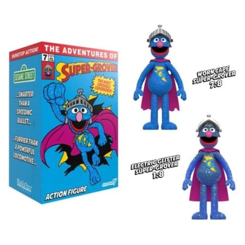 Sesame Street ReAction Action Figure Super Grover (W/Chase)
