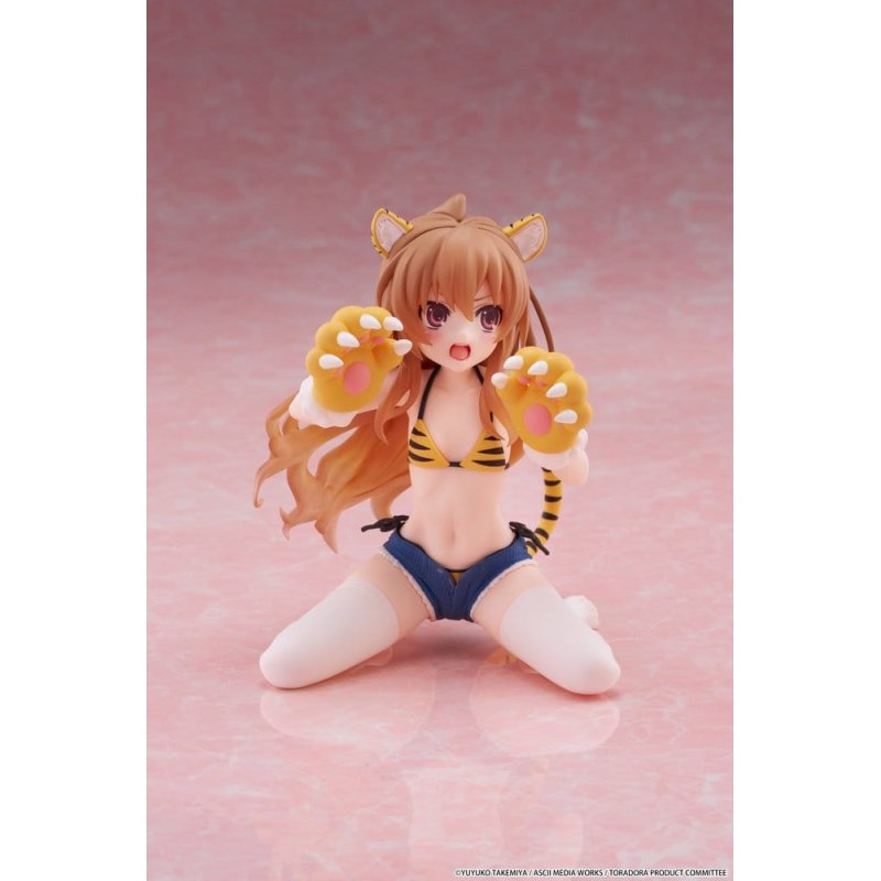 Toradora! Desktop Cute PVC Figure Taiga Aisaka (Tiger Costume Swimwear Ver.) 13 cm