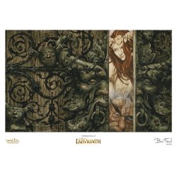 Labyrinth (1986) Printed Art Sarah and Hoggle Navigate the Labyrinth Limited Edition 30 cm