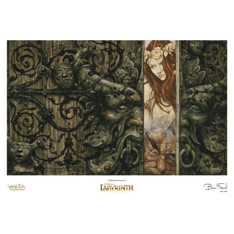 Labyrinth (1986) Printed Art Sarah and Hoggle Navigate the Labyrinth Limited Edition 30 cm