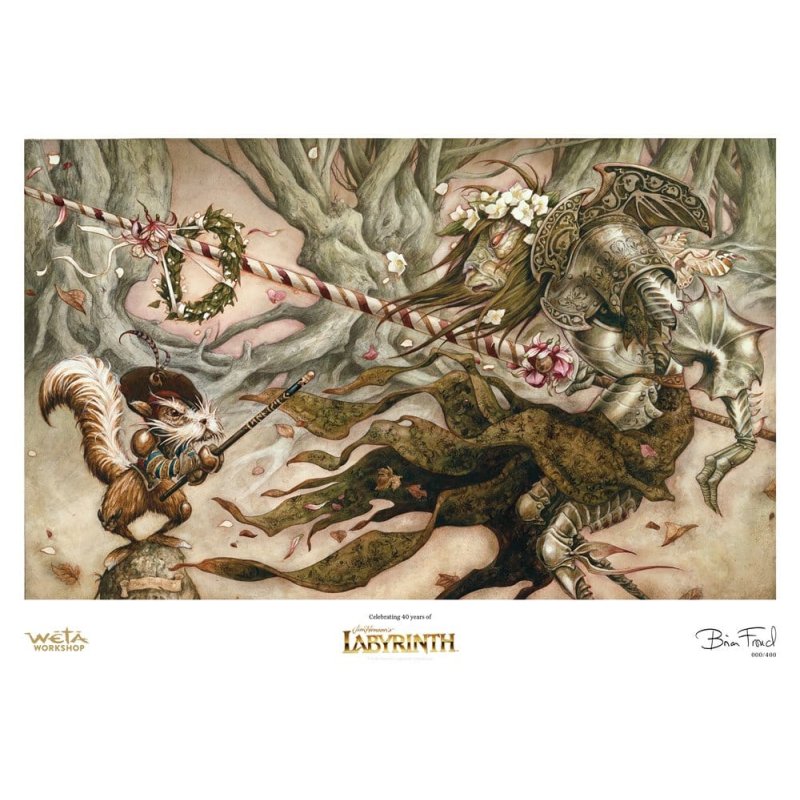 Labyrinth (1986) Printed Art The Knight Who Never Yields Limited Edition 30 cm