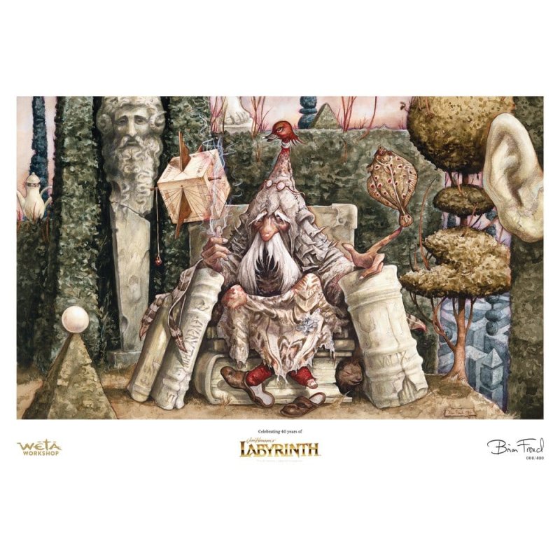 Labyrinth (1986) Printed Art Wiseman of the Labyrinth Limited Edition 30 cm