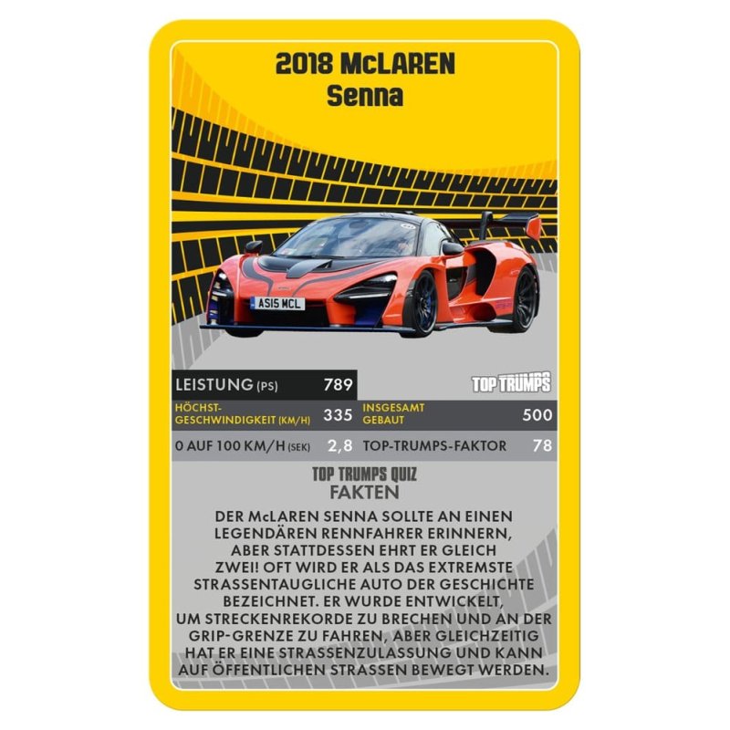 Super Cars Card Game Top Trumps *German Version*