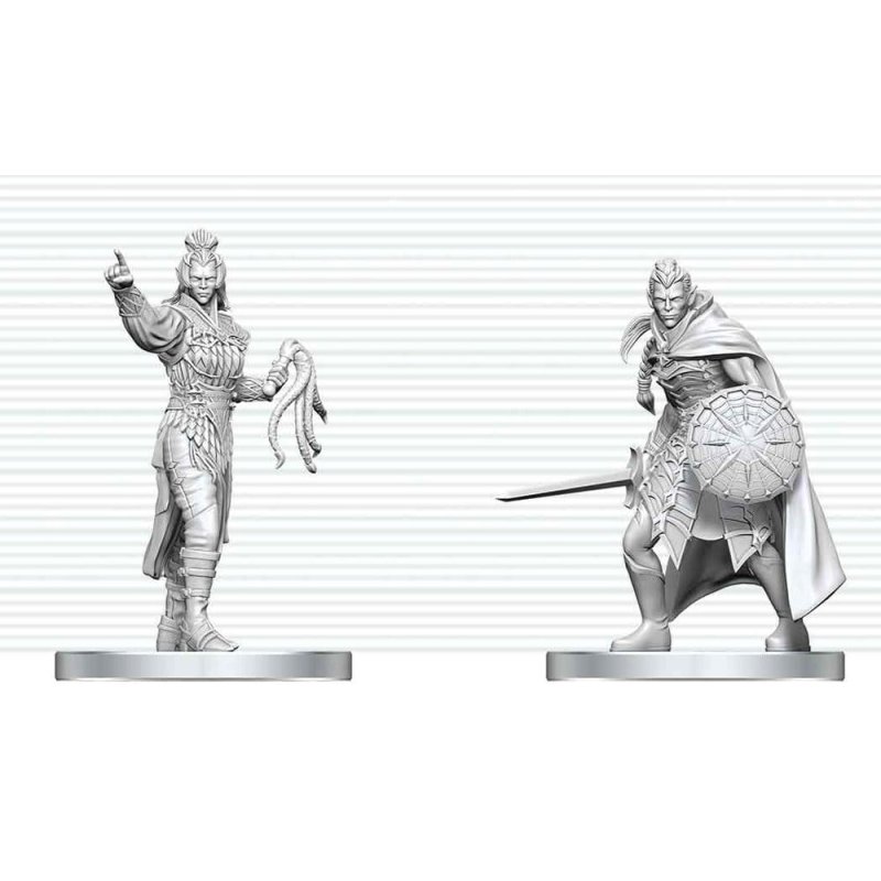 D&D Nolzur's Marvelous Miniatures Mini Figures Drow Elite Warrior & Drow Priestess of Lolth 13 cm