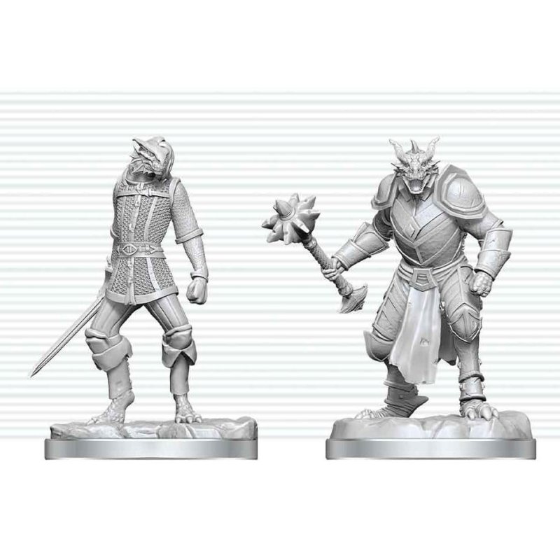 Dungeons & Dragons Nolzur's Marvelous Miniatures Unpainted Miniature Dragonborn Paladin & Dragonborn Squire 14 cm