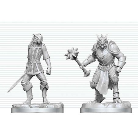 Dungeons & Dragons Nolzur's Marvelous Miniatures Unpainted Miniature Dragonborn Paladin & Dragonborn Squire 14 cm