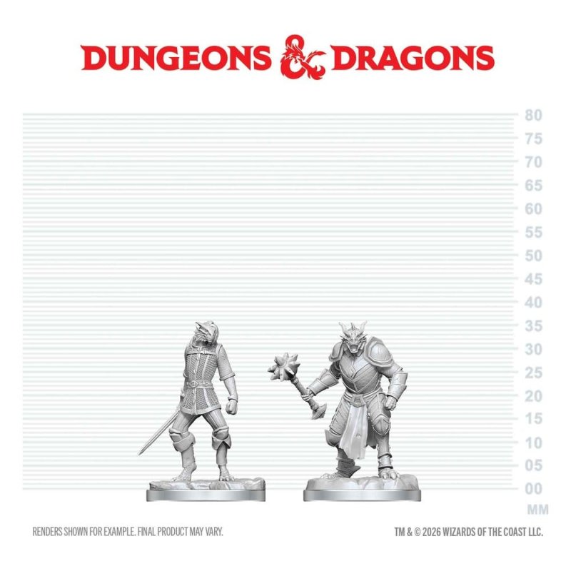 Dungeons & Dragons Nolzur's Marvelous Miniatures Unpainted Miniature Dragonborn Paladin & Dragonborn Squire 14 cm