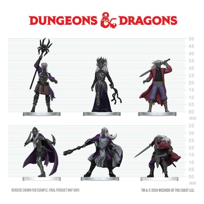 D&D Icons of the Realms Mini Figures Drow Warband 20 cm
