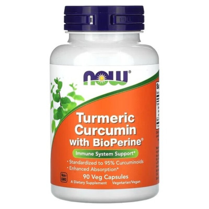 Now Foods Turmeric Curcumin With Bioperine 90 Vegetable Capsules
