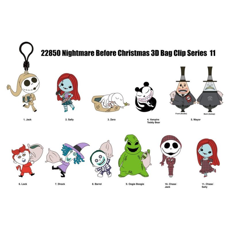 The Nightmare Before Christmas 3D PVC Bag Clips Series 11 Blind Bag Display (24)