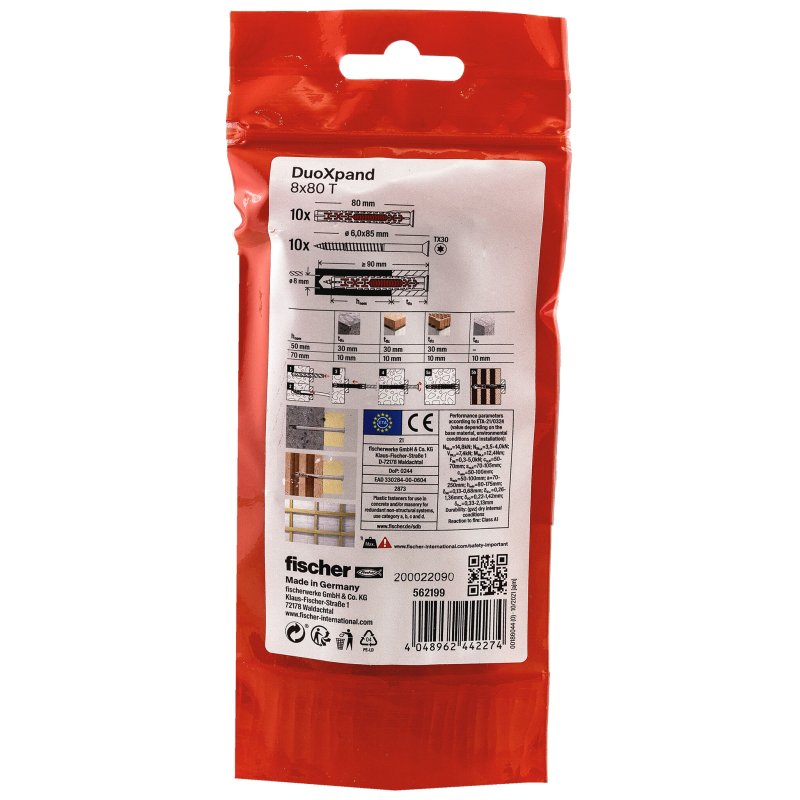 Fischer 562199 screw anchor / wall plug 10 pc(s)