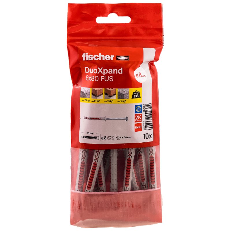Fischer 562202 ancrage à vis et cheville murale 10 pièce(s)