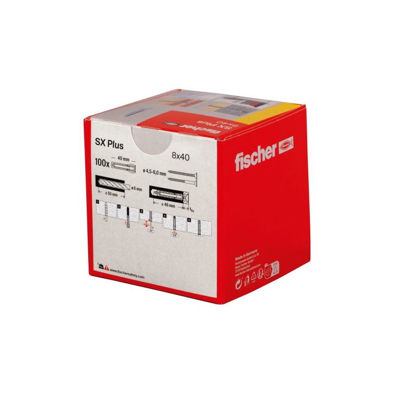 Fischer 568008 ancrage à vis et cheville murale 100 pièce(s) Ancre d'expansion 40 mm